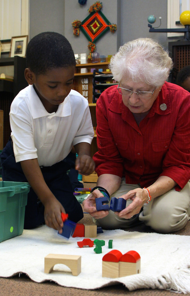 Marie Veres, H.M., principal of the Village Montessori Center in Cleveland, 2010. (CNS photo/William Rieter)