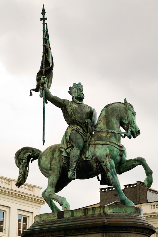 A statue of Godfrey of Bouillon, one of the leaders of the first crusade, stands in the Royal Square in Brussels. (Photo: iStock)