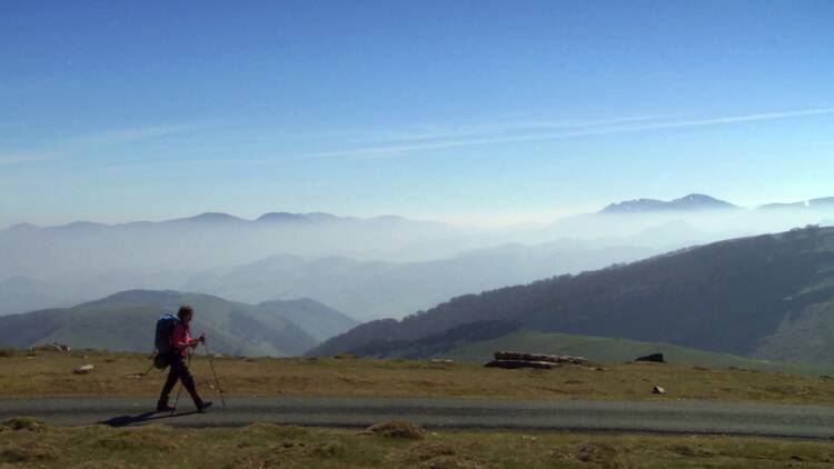 Following the Way from southern France to Santiago de Compostela, Spain—a famous Catholic pilgrimage site—in 2018. The shot was taken during filming of the PBS documentary "Walking the Camino: Six Ways to Santiago." (CNS photo/courtesy CaminoDocumentary.org) 