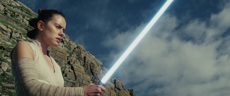 Daisy Ridley as Rey in "Star Wars: The Last Jedi." (Lucasfilm via AP)