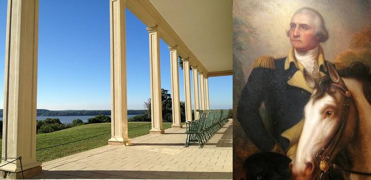 The Piazza of Mount Vernon and George Washington, 1st President of the United States, February 22, 1732-December 14, 1799