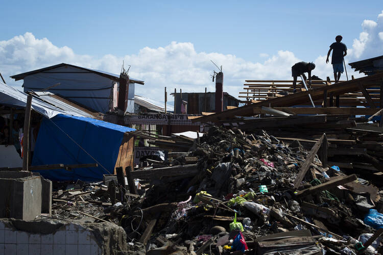 Three months later, still rummaging through debris