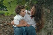 A mother and child are seen enjoying time together in a park in Indianapolis. (CNS)