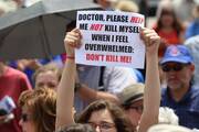 A rally against assisted suicide on Parliament Hill in Ottawa, Ontario, in October 2020. (CNS photo/Art Babych)
