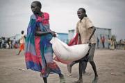 A food delivery in Pibor, South Sudan, in January 2012.