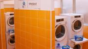 Six brand new washers and dryers donated by Whirlpool are featured at the Pope Francis Laundry facility in Rome, a new laundromat opened April 10 by the Papal Almoner's Office for the city's homeless. (CNS photo/courtesy of the Papal Almoner's Office)